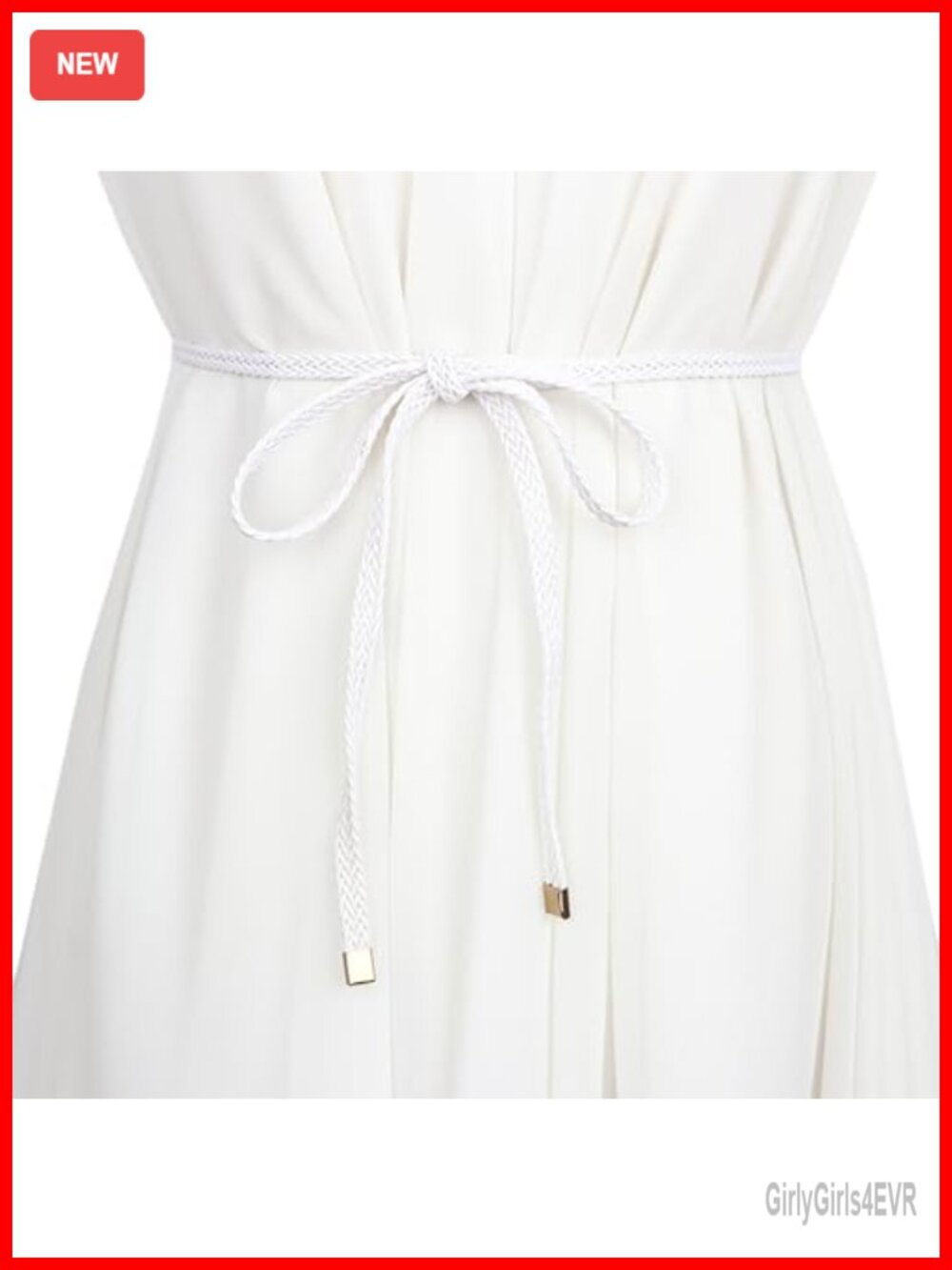 Woven PU Leather Braided Skinny Waist Belt Tassel Dress Decorative